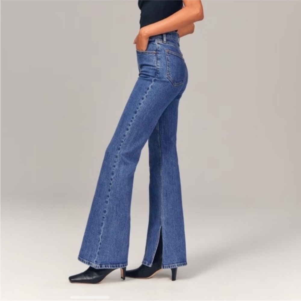 Abercrombie & Fitch Blue High-Rise Flare Jeans